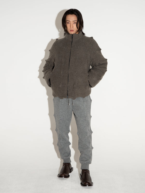 Spiky Padded Jacket Olive-Woojun Jang-APOC STORE