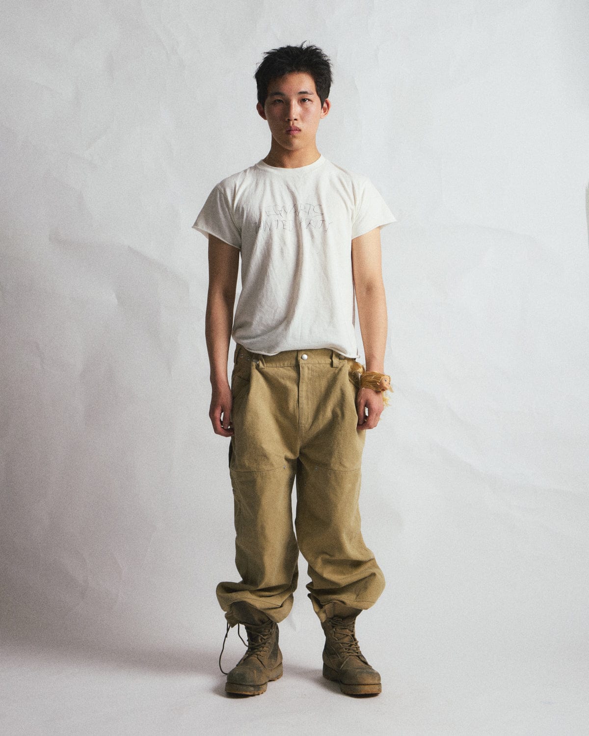 Beige Adjustable Pants-EGNARTS-APOC STORE