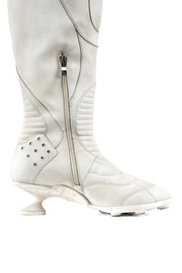Boxing High Heel Boots White-EMPTY BEHAVIOR-APOC STORE