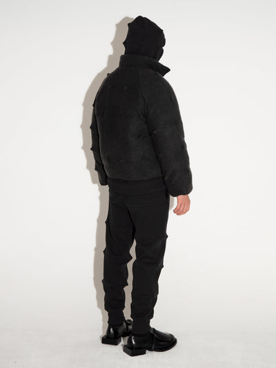 Spiky Padded Jacket Black-Woojun Jang-APOC STORE