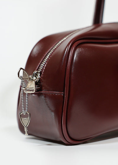 RIBBON BAGUETTE BAG BURGUNDY-SAENGIN STUDIOS-APOC STORE