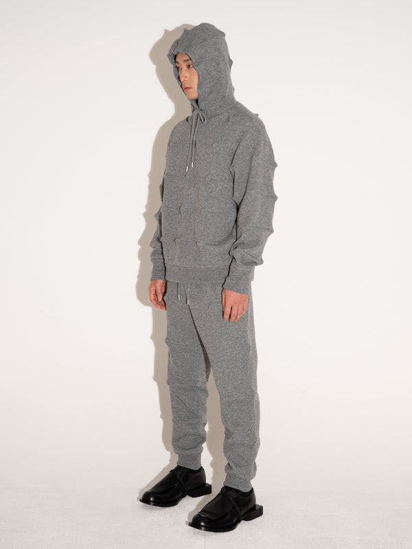 Spiked Jogger Trousers Grey-Woojun Jang-APOC STORE