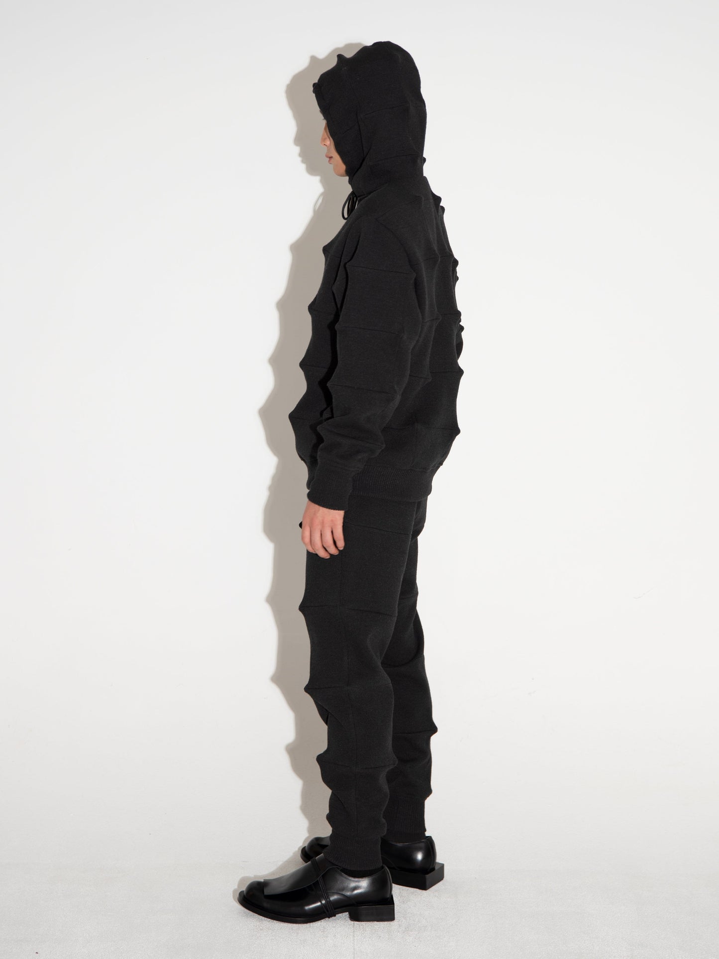 Spiked Hoodie Black-Woojun Jang-APOC STORE