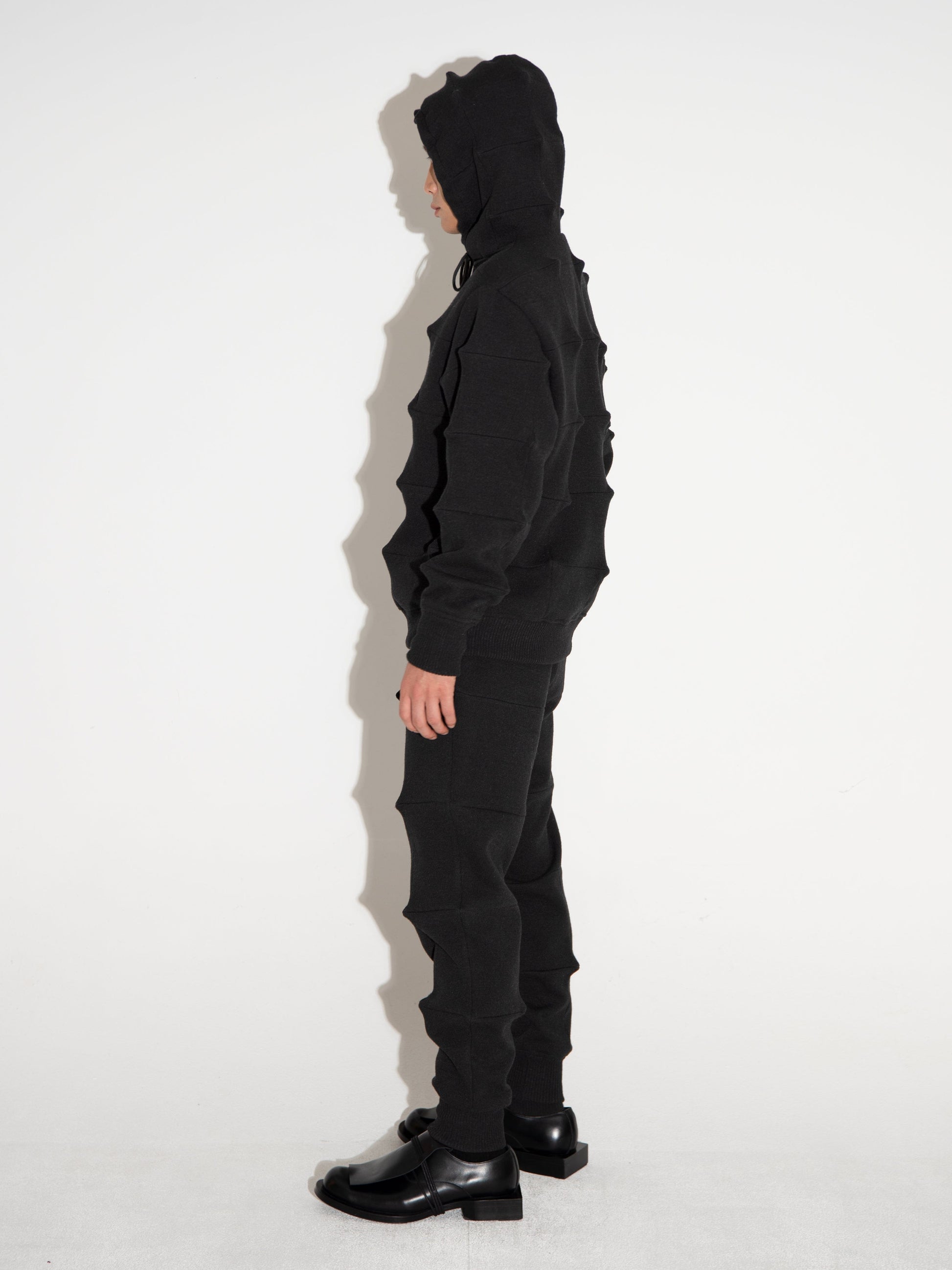 Spiked Hoodie Black-Woojun Jang-APOC STORE