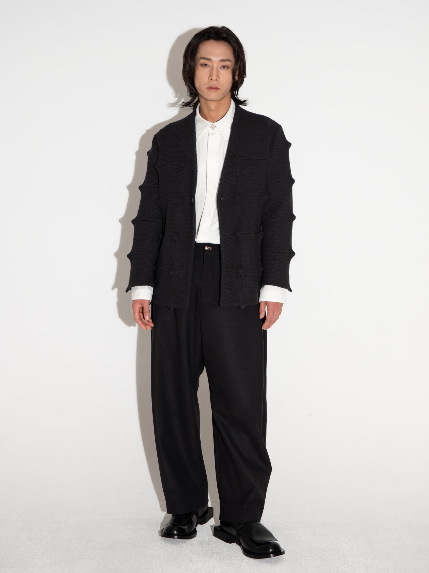 Spiked Jacket Black-Woojun Jang-APOC STORE