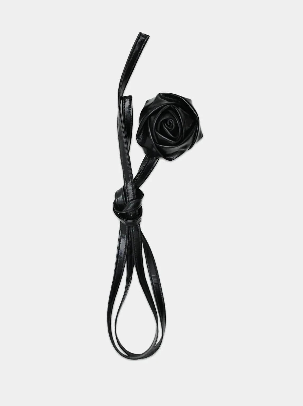 ROSE CORSAGE STRAP - BLACK-SAENGIN STUDIOS-APOC STORE