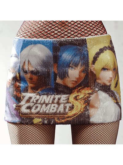 Sequin Game Print Skorts-TRINITE Studio-APOC STORE