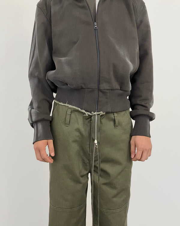 EXTENDED ZIP FLARE PANTS KHAKI-EGNARTS-APOC STORE