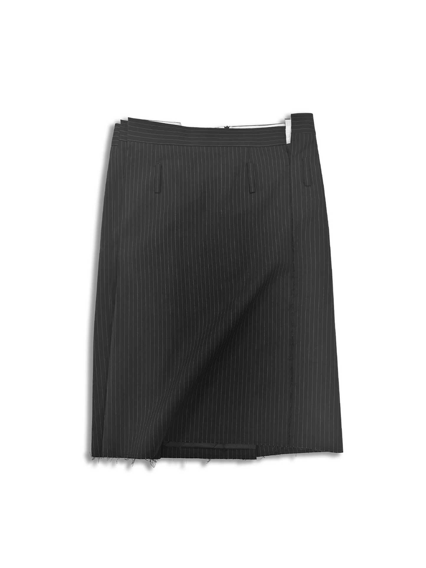 Black Stripe Asymmetric Skirt-TRINITE Studio-APOC STORE