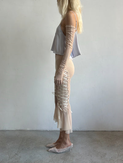 Mesh capri with lacing on the sides-Nastyamasha-APOC STORE