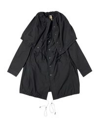 FLAT ADJUSTABLE STRING COAT BLACK-EGNARTS-APOC STORE