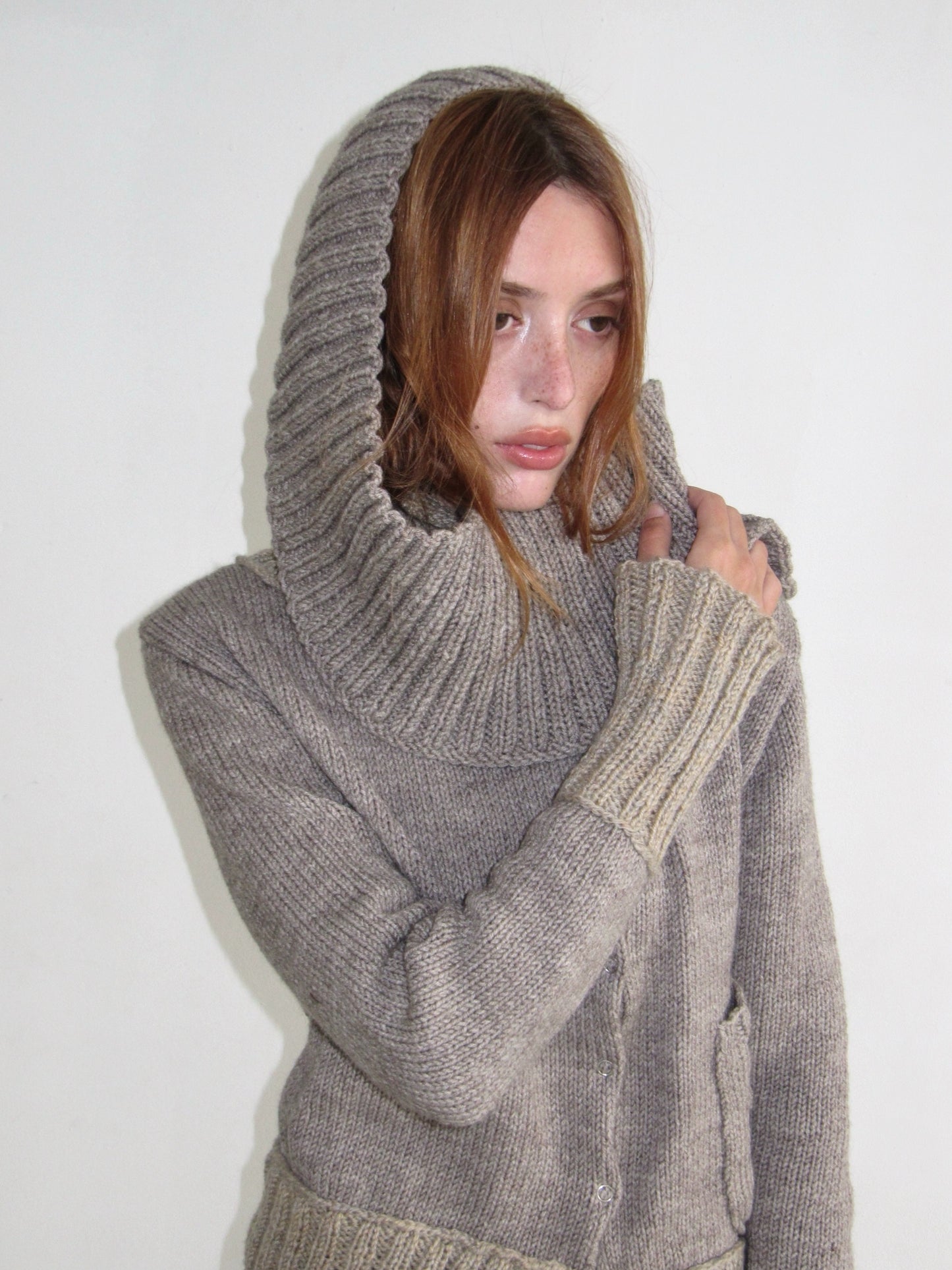 Cardigan “Granny’s Knit” Beige-V4K-APOC STORE