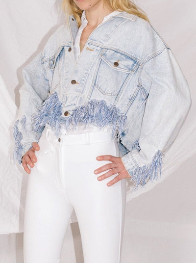 Beaded Jeans Jacket-Lou de Bètoly-APOC STORE