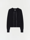 Double zip Cotton Cardigan 001 _ Black-Taekh-APOC STORE