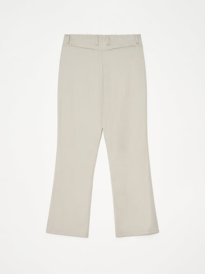 Distressed Wool Flair fit Pants 001 - Beige-Taekh-APOC STORE