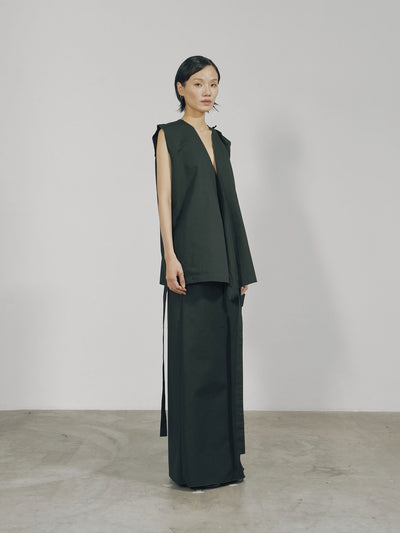 Black Cotton Wrap Sleeveless Top-arc us arkus-APOC STORE