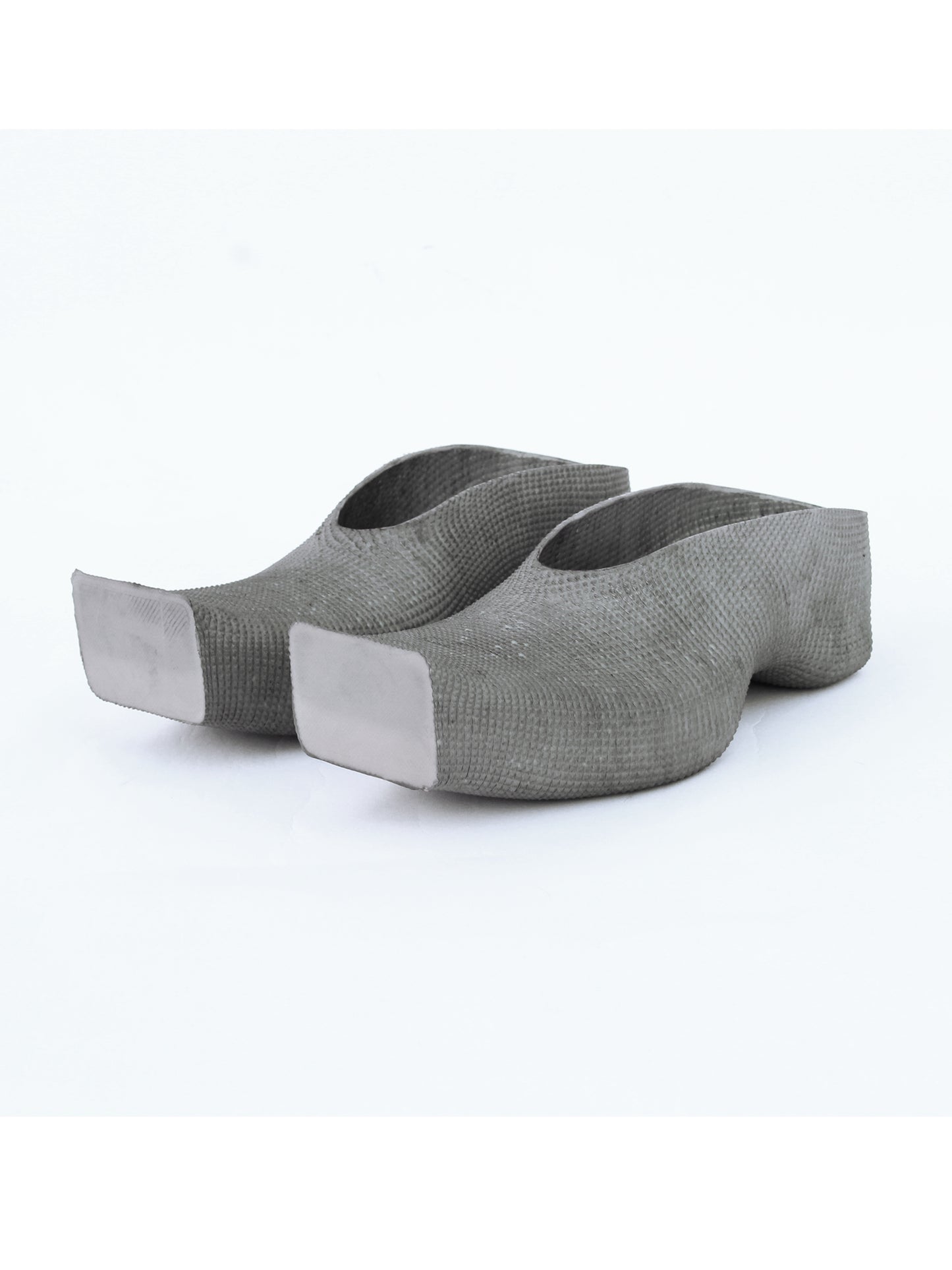 Heeled Square Toe Rubber Mules - Concrete-BODY AMPLIFICATION DEVICES-APOC STORE