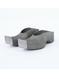 Heeled Square Toe Rubber Mules - Concrete-BODY AMPLIFICATION DEVICES-APOC STORE