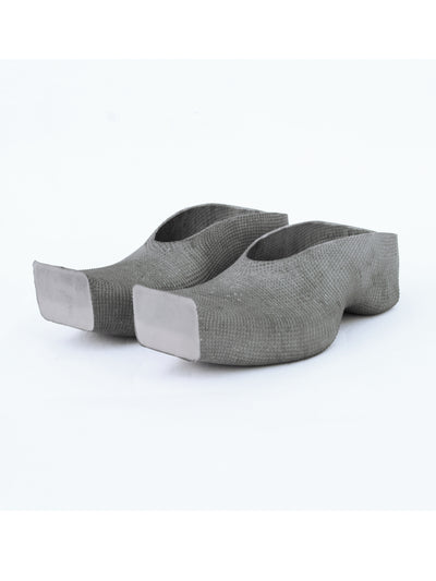 Heeled Square Toe Rubber Mules - Concrete-BODY AMPLIFICATION DEVICES-APOC STORE