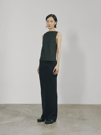 Black Skinny Maxi Skirt-arc us arkus-APOC STORE