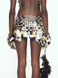 Aluminum Disc Mini Skirt - PARTY-JALACONDA-APOC STORE