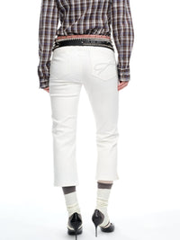 White Stretch Slit Denim-TRINITE Studio-APOC STORE