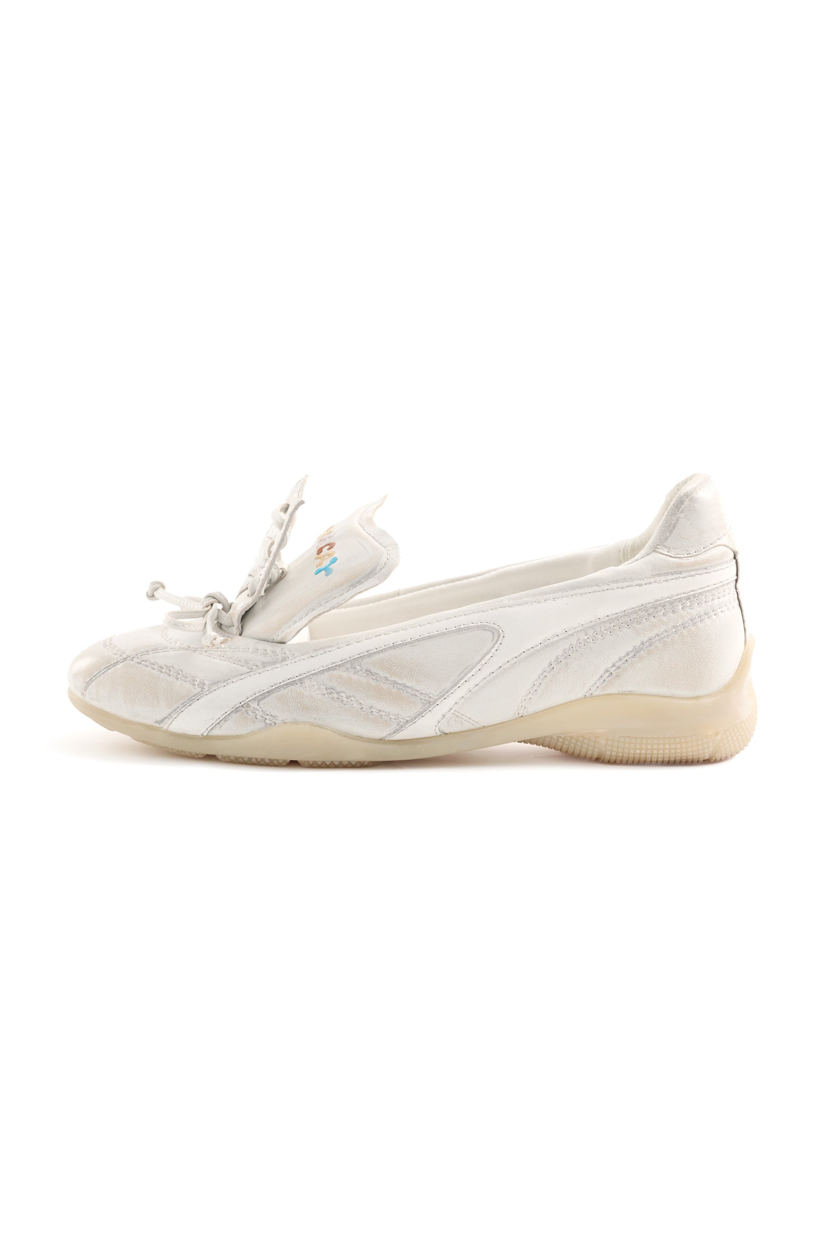 GO VACAY Tennis Ballerina Flats White-EMPTY BEHAVIOR-APOC STORE