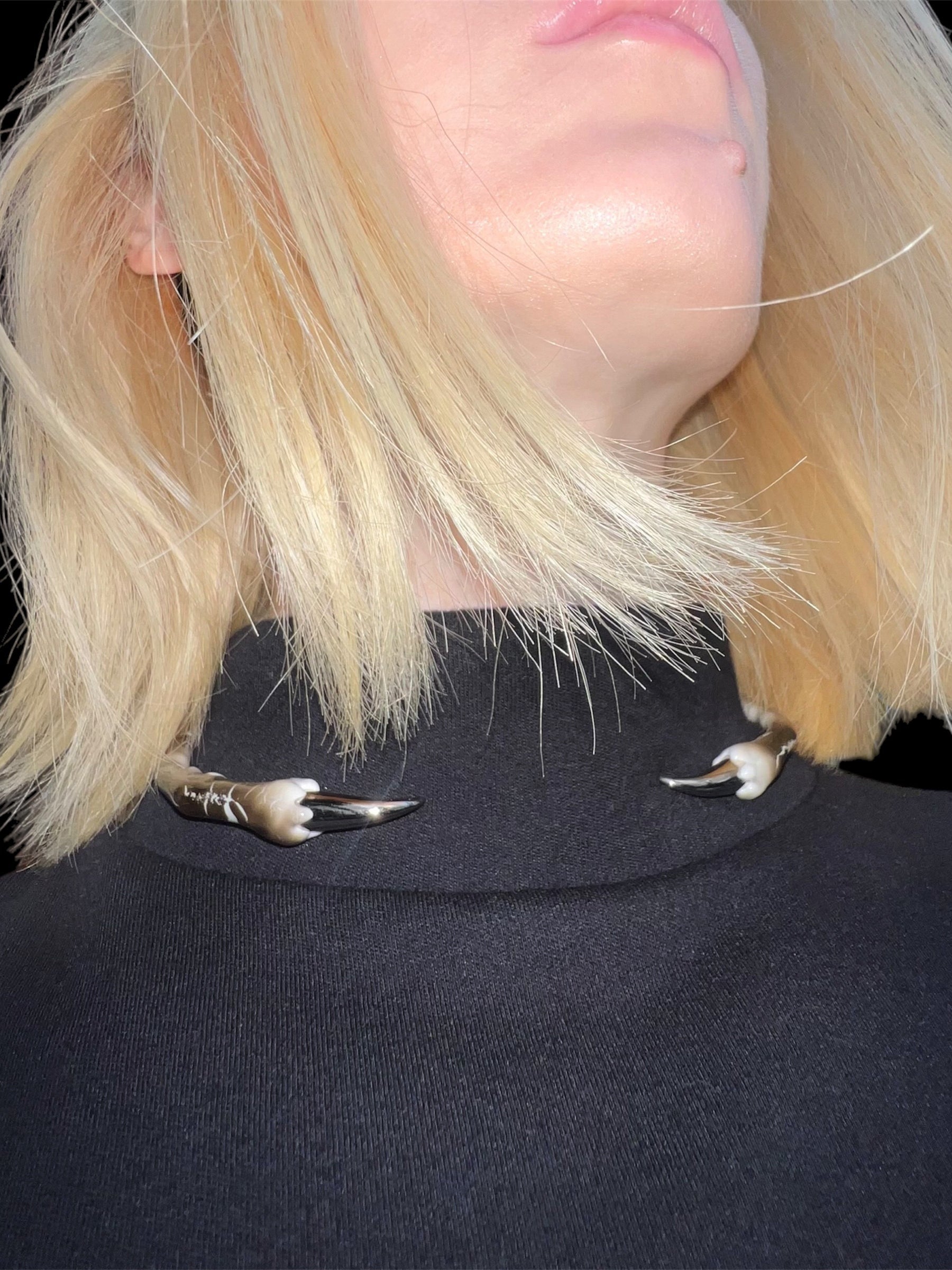 White choker with spikes-CASPER DIY-APOC STORE