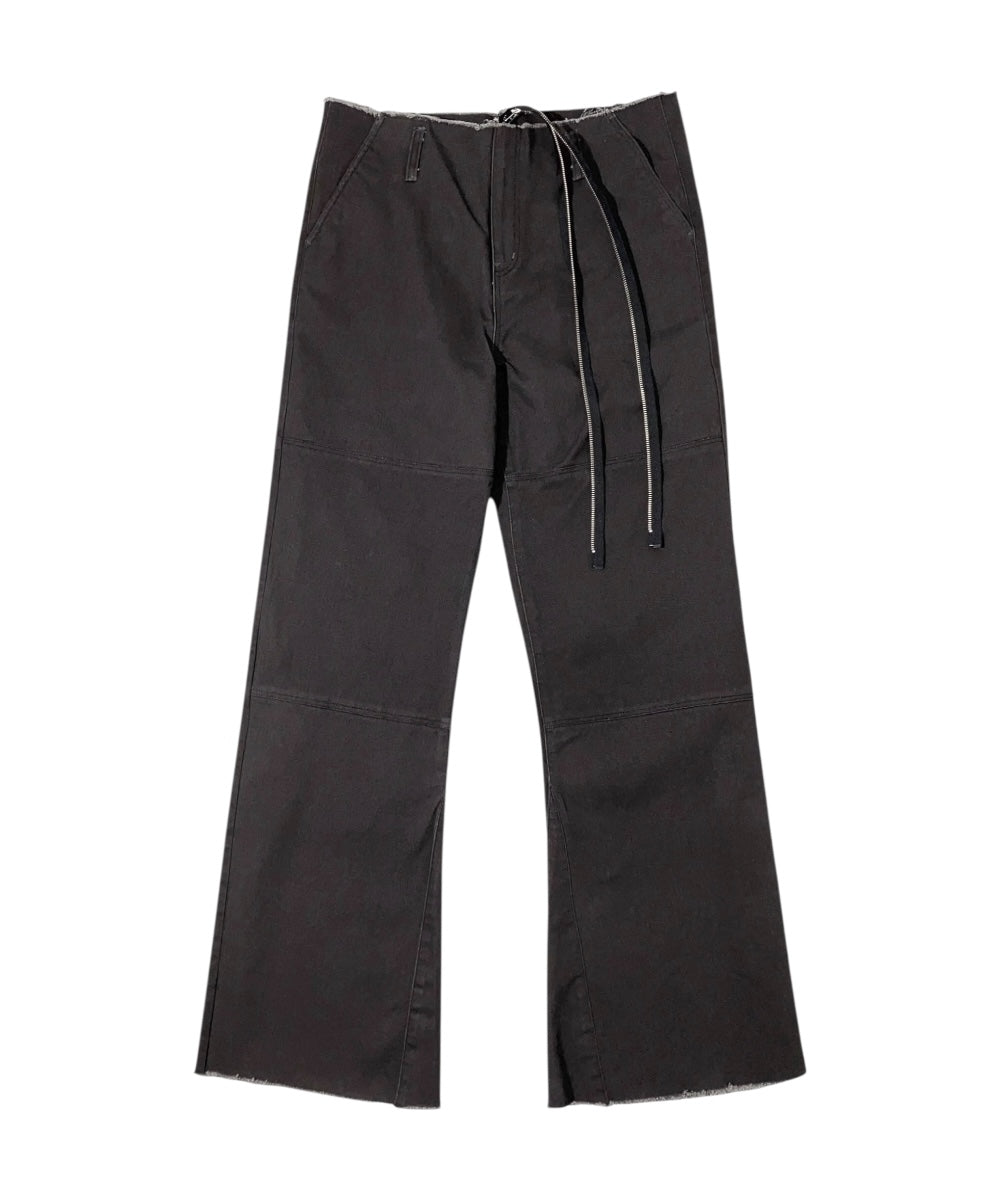 EXTENDED ZIP FLARE PANTS CHARCOAL-EGNARTS-APOC STORE
