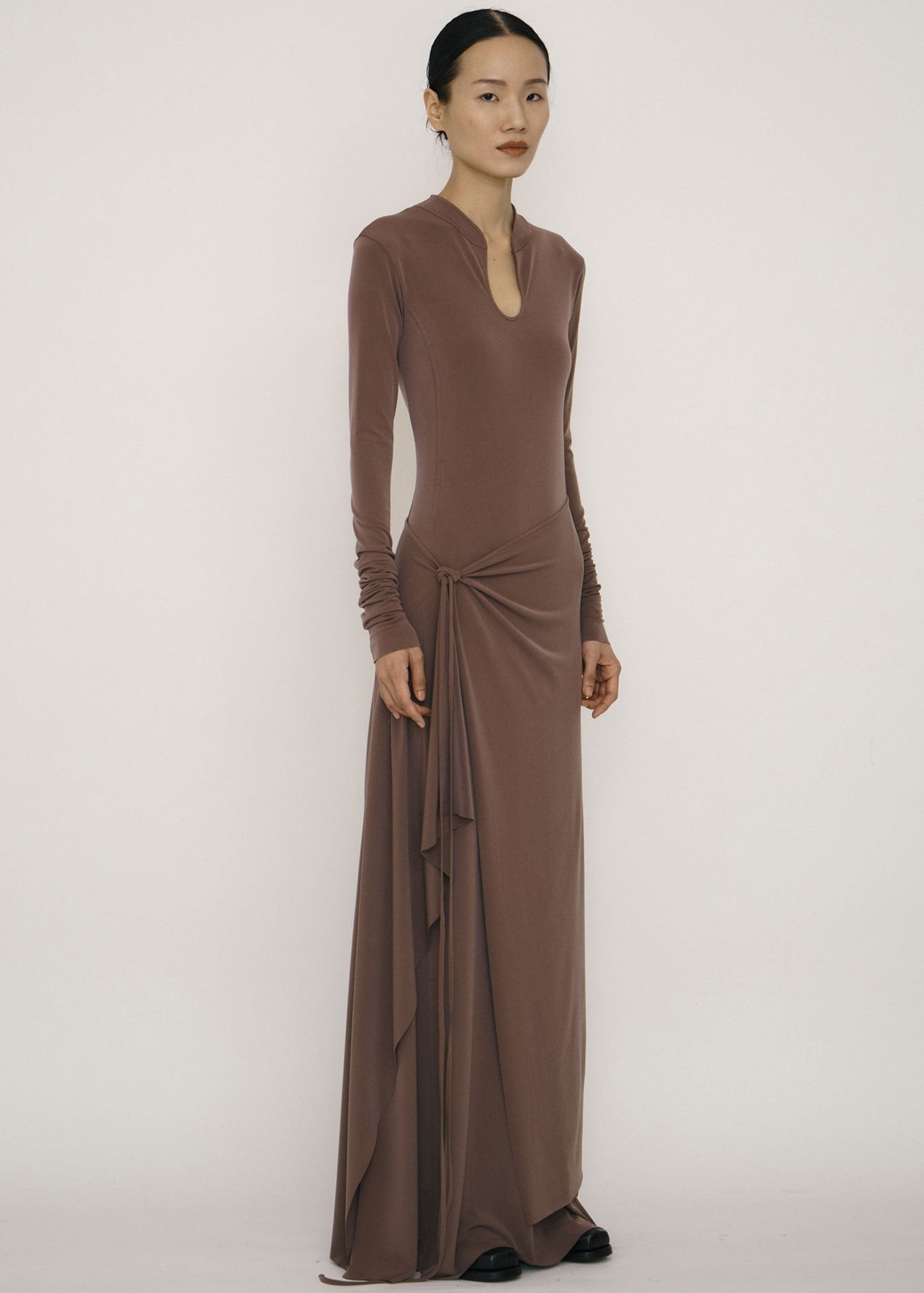 Khaki One-Piece Wrap Skirt-arc us arkus-APOC STORE