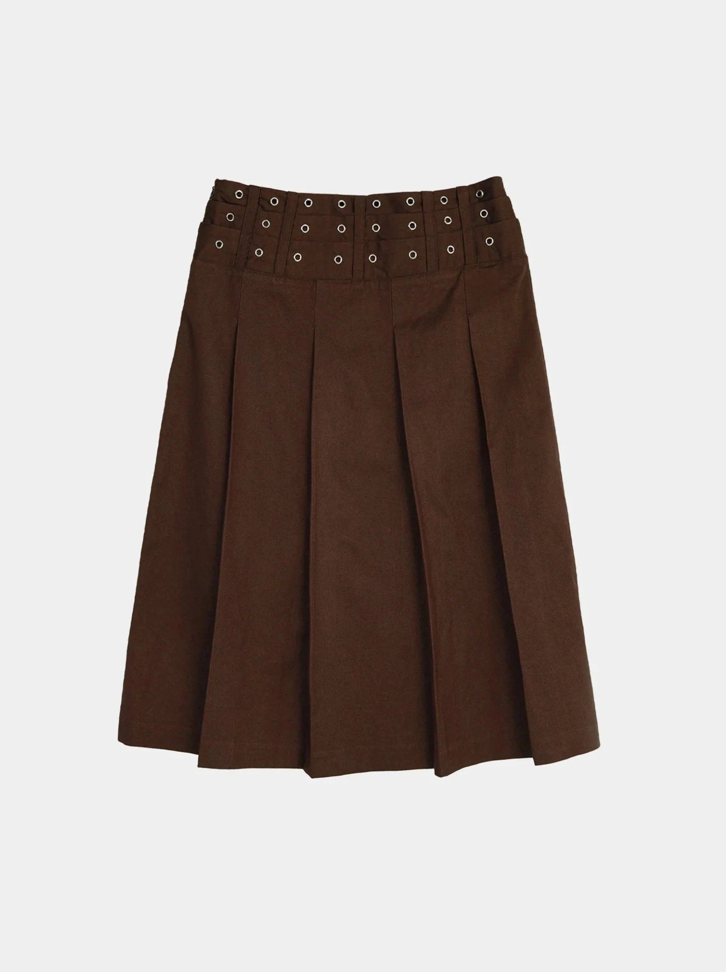 EYELET PLEATS SKIRT-SAENGIN STUDIOS-APOC STORE