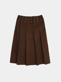 EYELET PLEATS SKIRT-SAENGIN STUDIOS-APOC STORE