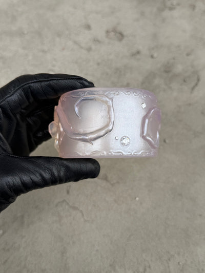 Flower Bangle - Rose Quartz