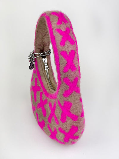 1 of 1 Saddle Bag - Beige / Fuchsia-Carboot-APOC STORE