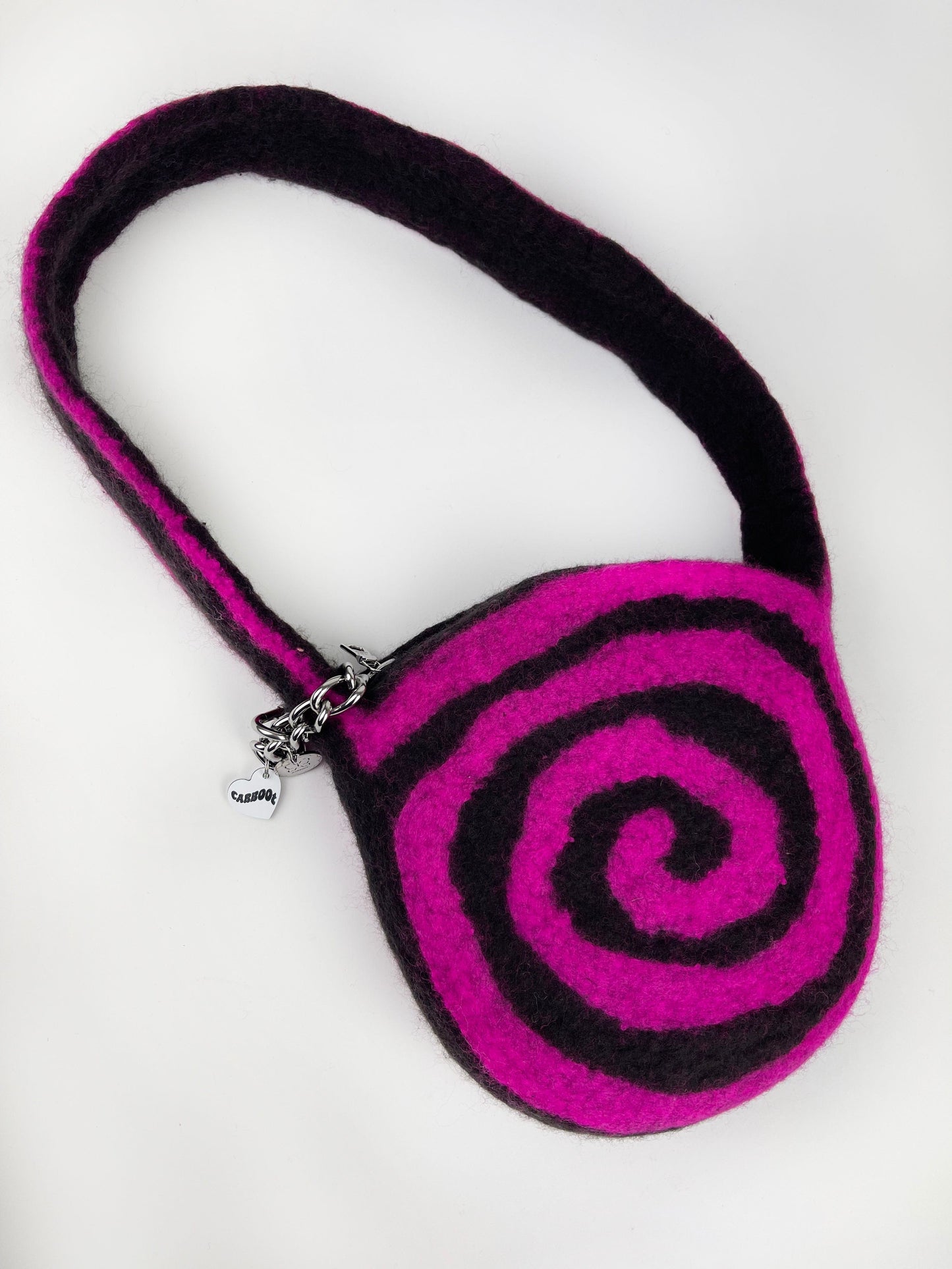 Swirl Shoulder Bag - Black / Fuchsia-Carboot-APOC STORE