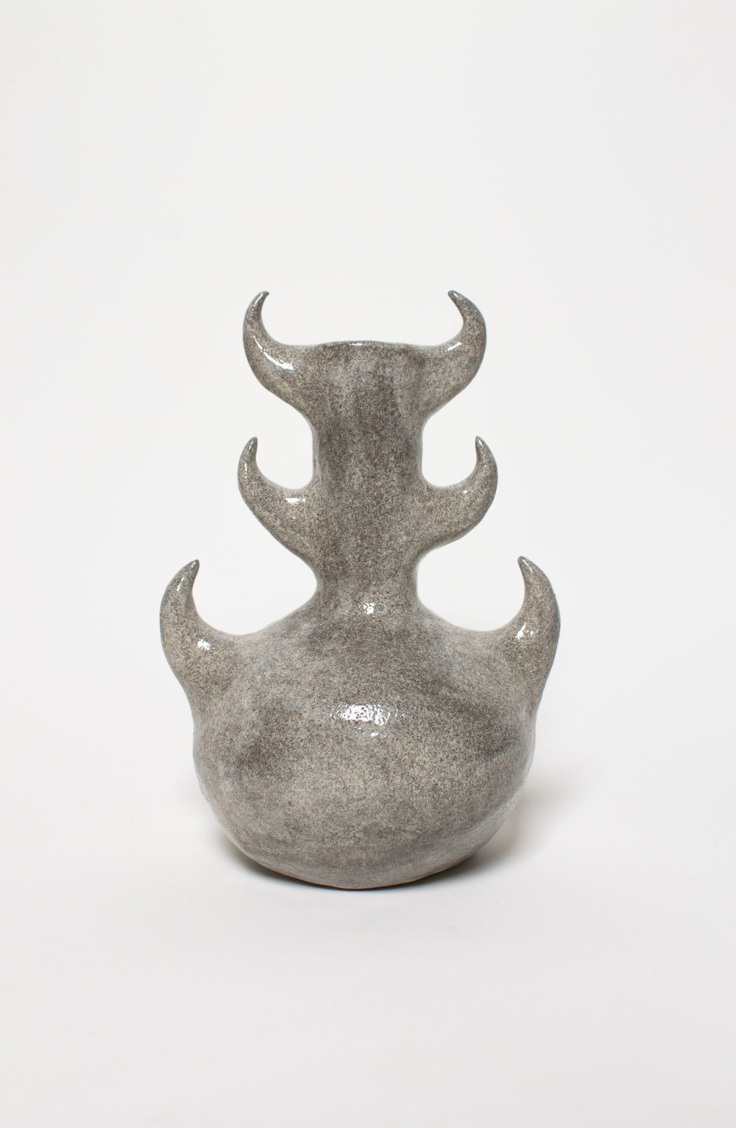Grey glossy vase six horns,-Cléo SJölander-APOC STORE