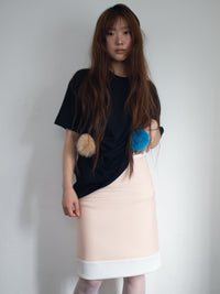 Marshmallow Skirt Coral-mesh blanca-APOC STORE