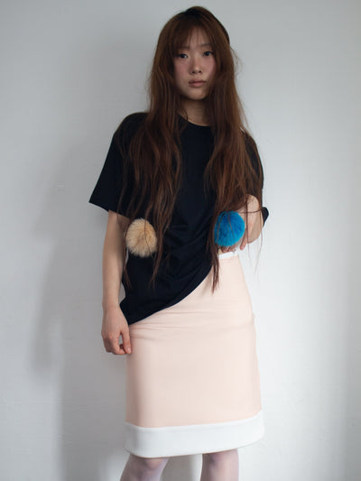 Marshmallow Skirt Coral-mesh blanca-APOC STORE