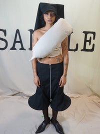 GARMENT # 023 - STRUCTURED VEIL CAP - PINSTRIPE-SAMPLE GARMENTS-APOC STORE