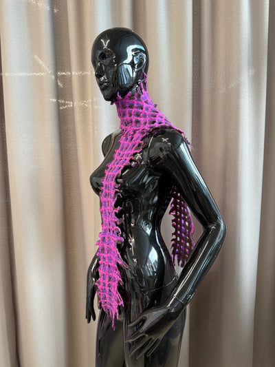 Felted scarf brown/pink long-TATi-APOC STORE