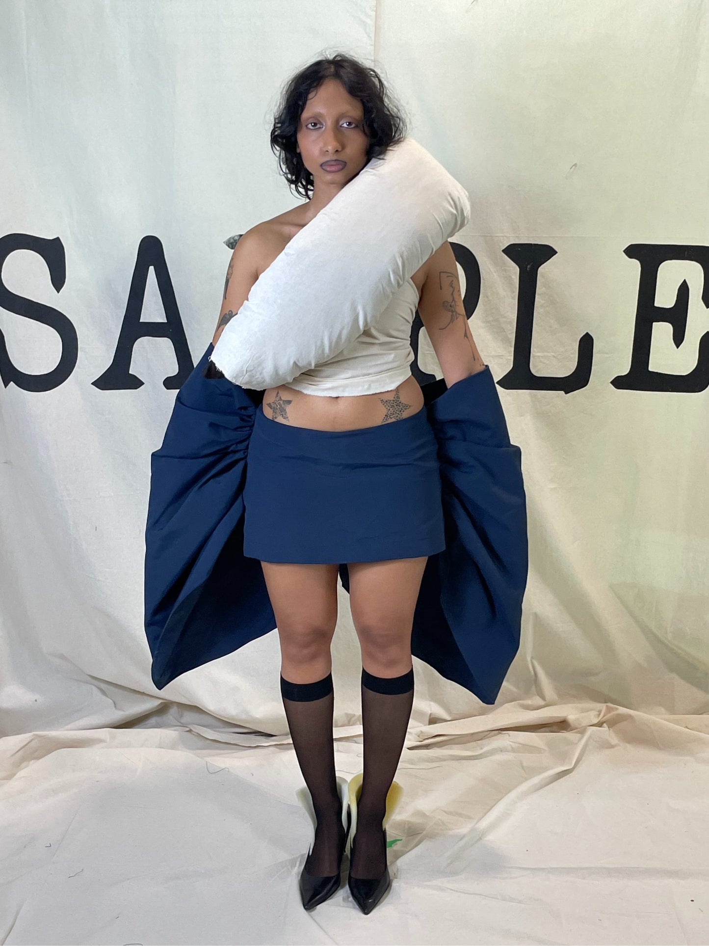 GARMENT # 024 EXAGGERATED SIDES MINI SKIRT-SAMPLE GARMENTS-APOC STORE