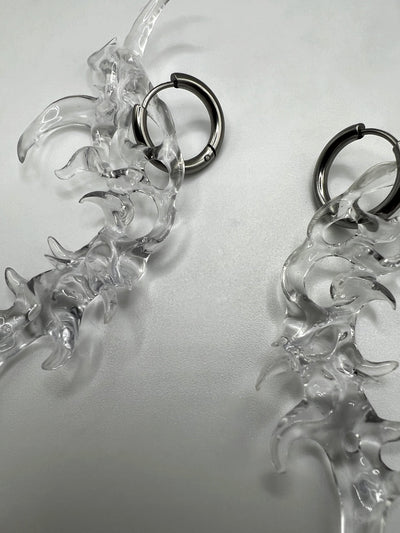 Organic Form Earrings Transparent-WHYNOEN-APOC STORE