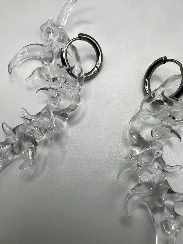 Organic Form Earrings Transparent-WHYNOEN-APOC STORE