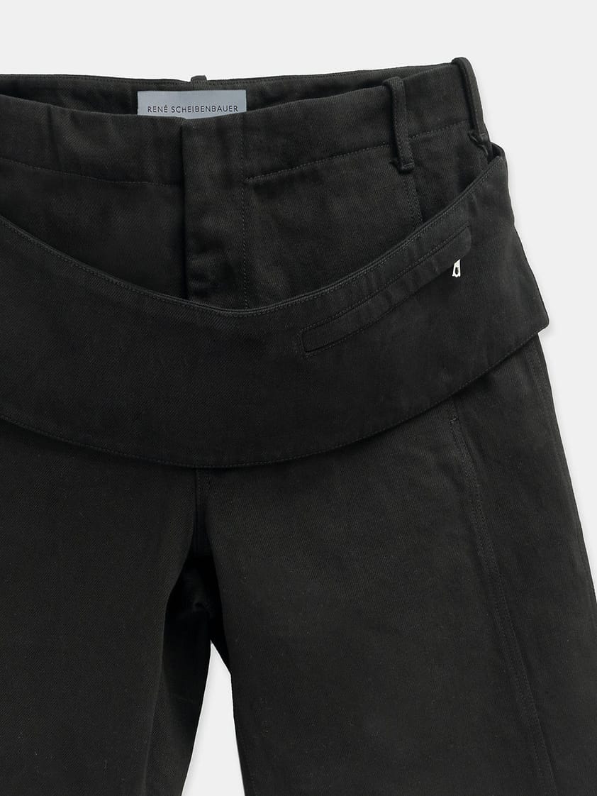 Sling Denim Shorts Black-René Scheibenbauer-APOC STORE