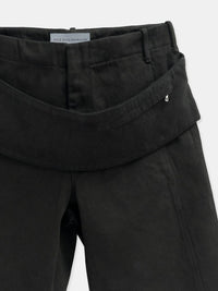 Sling Denim Shorts Black-René Scheibenbauer-APOC STORE
