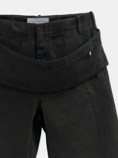 Sling Denim Shorts Black-René Scheibenbauer-APOC STORE