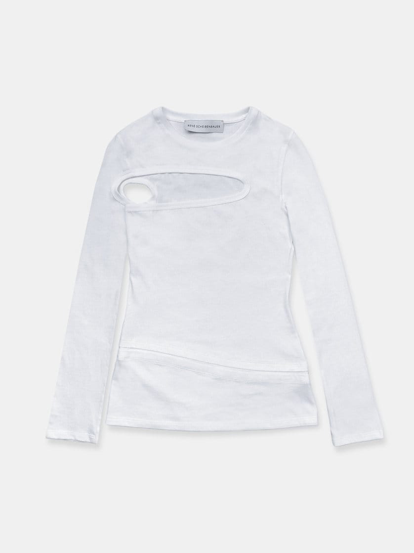 Asymmetric Cut Out T-shirt Longsleeve-René Scheibenbauer-APOC STORE