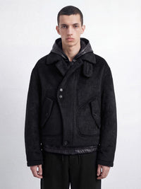 Contour Alpaca Jacket (Midnight Black)-MINKIMHO-APOC STORE