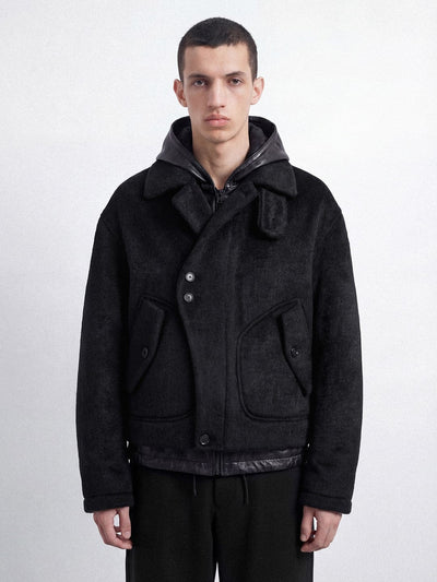 Contour Alpaca Jacket (Midnight Black)-MINKIMHO-APOC STORE