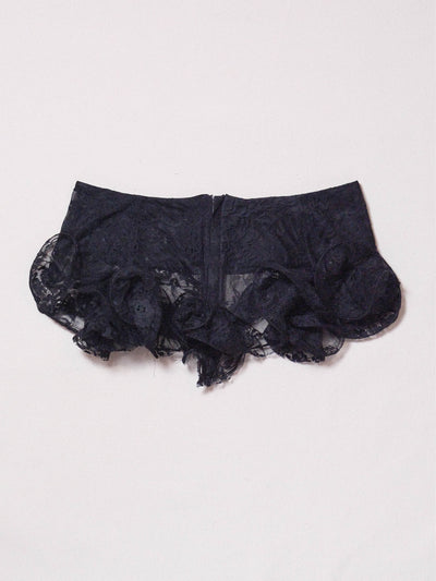 Slutty Mini Skirt in Black Lace-Pedro Trindade-APOC STORE